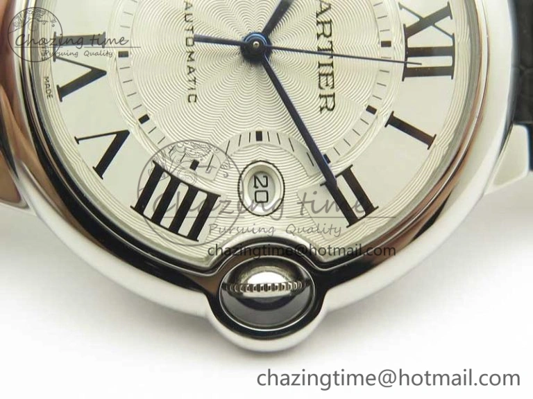 Ballon Bleu 42mm SS V6F 1:1 Best Edition White Textured Dial on Black Croc Strap A1847 MC V Unisex 6228
