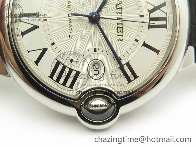 Ballon Bleu 42mm SS V6F 1:1 Best Edition White Textured Dial on Black Croc Strap A1847 MC V Unisex 6228