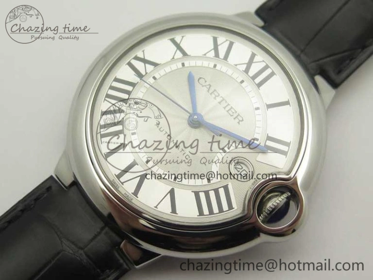 Ballon Bleu 42mm SS V6F 1:1 Best Edition White Textured Dial on Black Croc Strap A1847 MC V Unisex 6228
