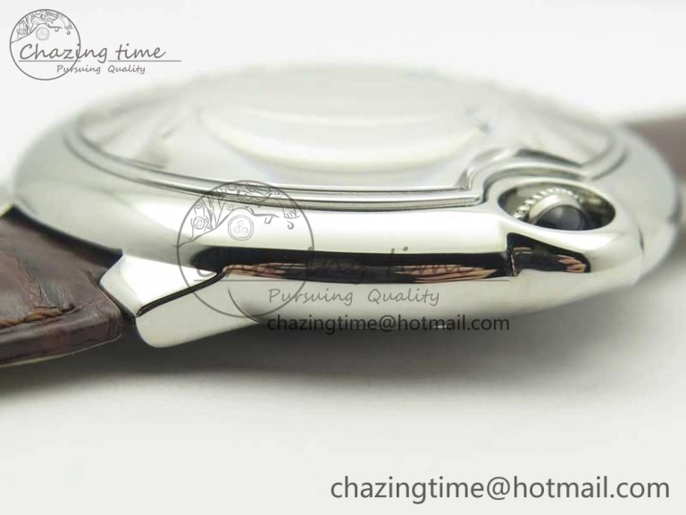 Ballon Bleu 42mm SS V6F 1:1 Best Edition White Textured Dial on Brown Croc Strap A1847 MC V Contemporary 6226