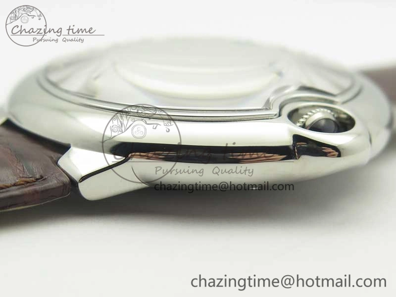 Ballon Bleu 42mm SS V6F 1:1 Best Edition White Textured Dial on Brown Croc Strap A1847 MC V Contemporary 6226