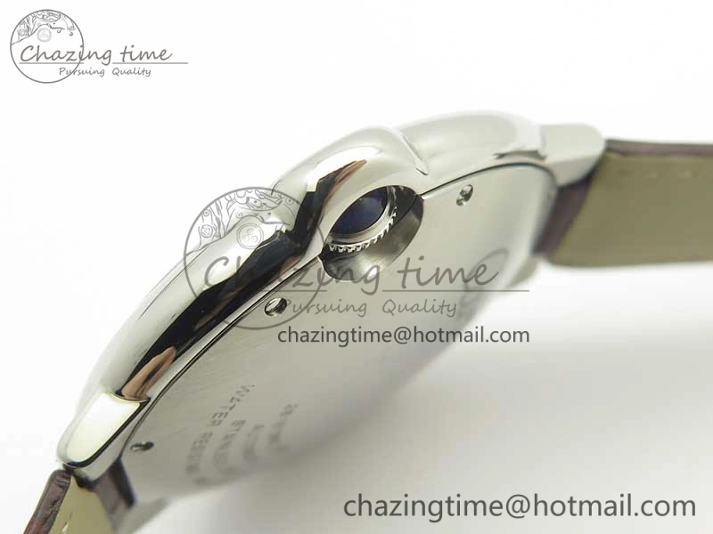 Ballon Bleu 42mm SS V6F 1:1 Best Edition White Textured Dial on Brown Croc Strap A1847 MC V Contemporary 6226