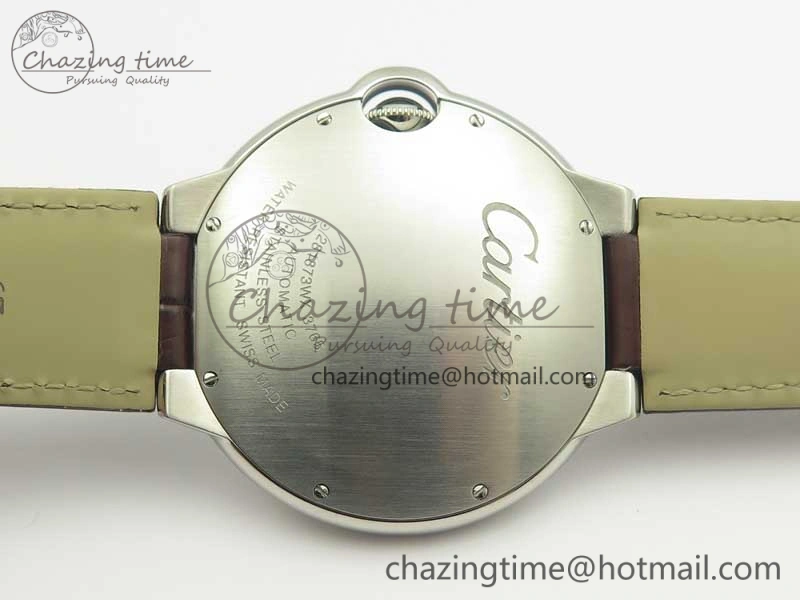 Ballon Bleu 42mm SS V6F 1:1 Best Edition White Textured Dial on Brown Croc Strap A1847 MC V Contemporary 6226