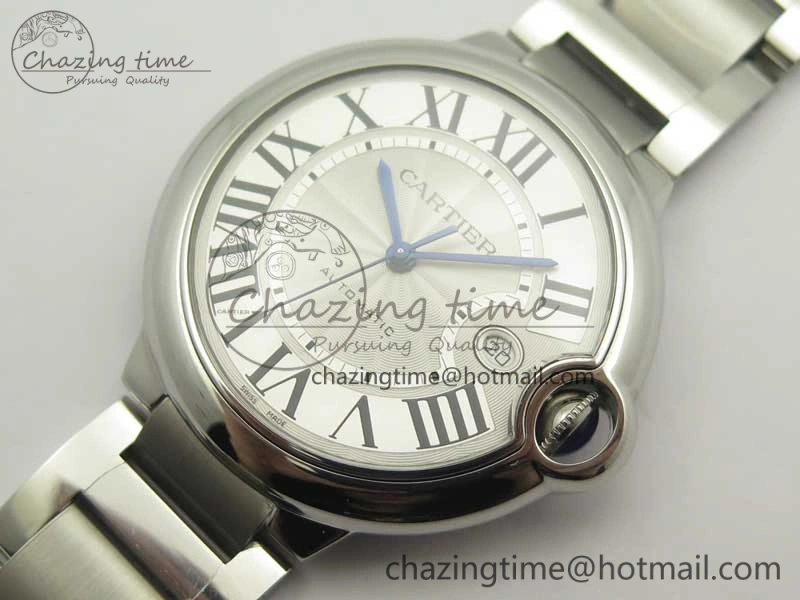 Bold Ballon Bleu 42mm SS V6F 1:1 Best Edition White Textured Dial on SS Bracelet A1847 MC V 6229