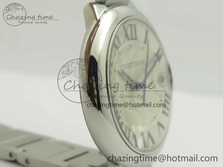 Ballon Bleu 42mm SS ZZF 1:1 Best Edition White Textured Dial On SS Bracelet A RelaxedFit 6232