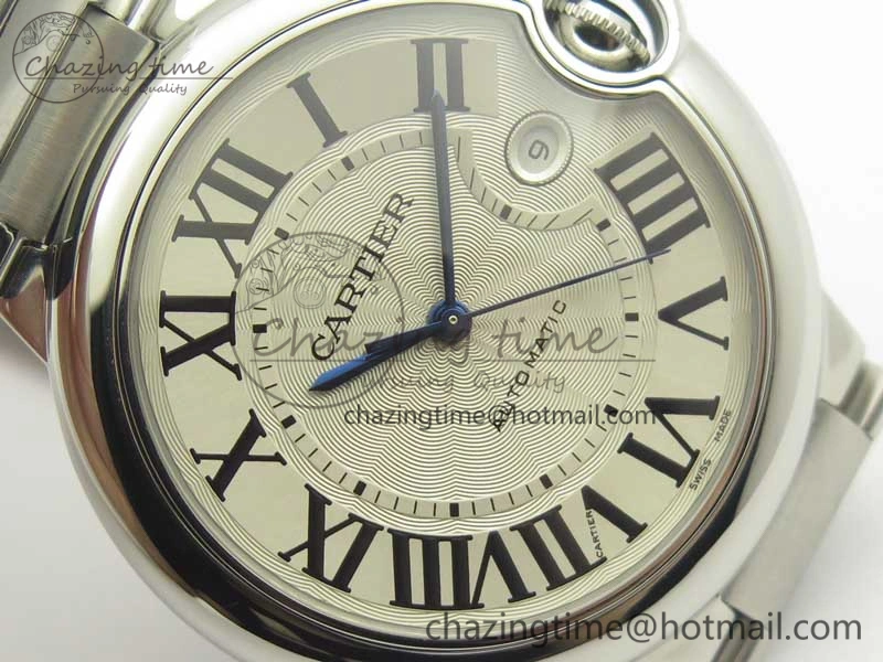 Ballon Bleu 42mm SS ZZF 1:1 Best Edition White Textured Dial On SS Bracelet A RelaxedFit 6232
