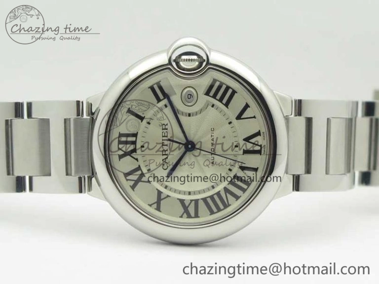 Ballon Bleu 42mm SS ZZF 1:1 Best Edition White Textured Dial On SS Bracelet A RelaxedFit 6232