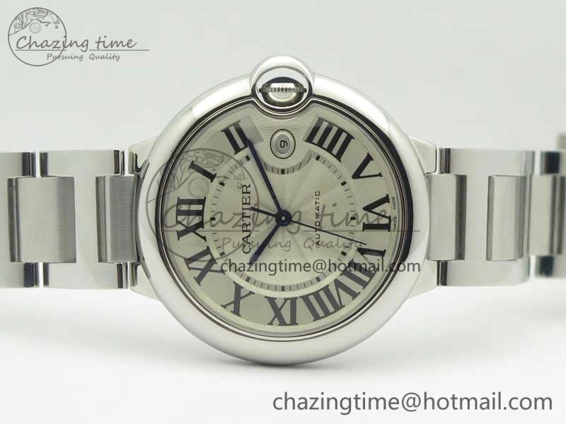 Ballon Bleu 42mm SS ZZF 1:1 Best Edition White Textured Dial On SS Bracelet A RelaxedFit 6232