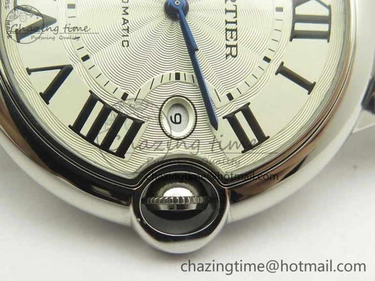 Ballon Bleu 42mm SS ZZF 1:1 Best Edition White Textured Dial On SS Bracelet A RelaxedFit 6232