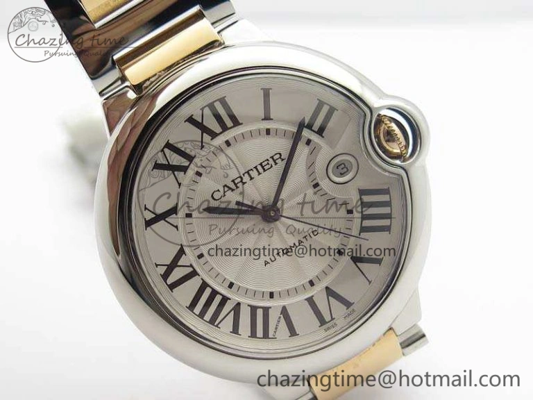 AllSeason Ballon Bleu 42mm V6F 1:1 Best Edition White Textured Dial On SS RG Bracelet A2824 V 6265