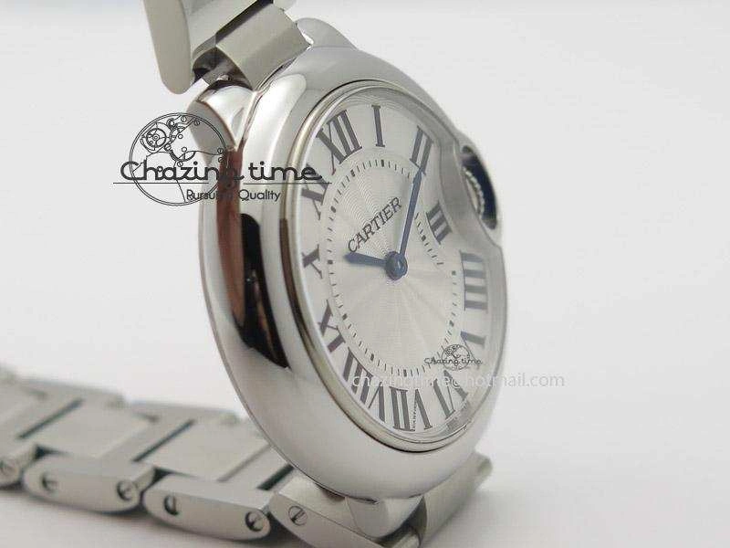 Ballon Bleu Best Edition 33mm SS White Textured Dial On SS Bracelet Ronda Quartz Modern 10787