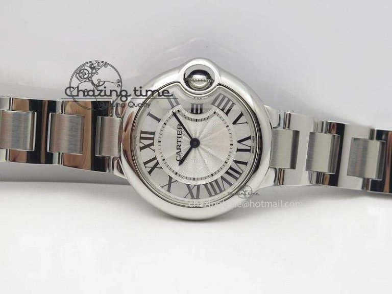 Ballon Bleu Best Edition 33mm SS White Textured Dial On SS Bracelet Ronda Quartz Modern 10787
