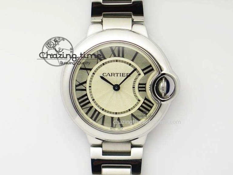 Ballon Bleu Best Edition 33mm SS White Textured Dial On SS Bracelet Ronda Quartz Modern 10787