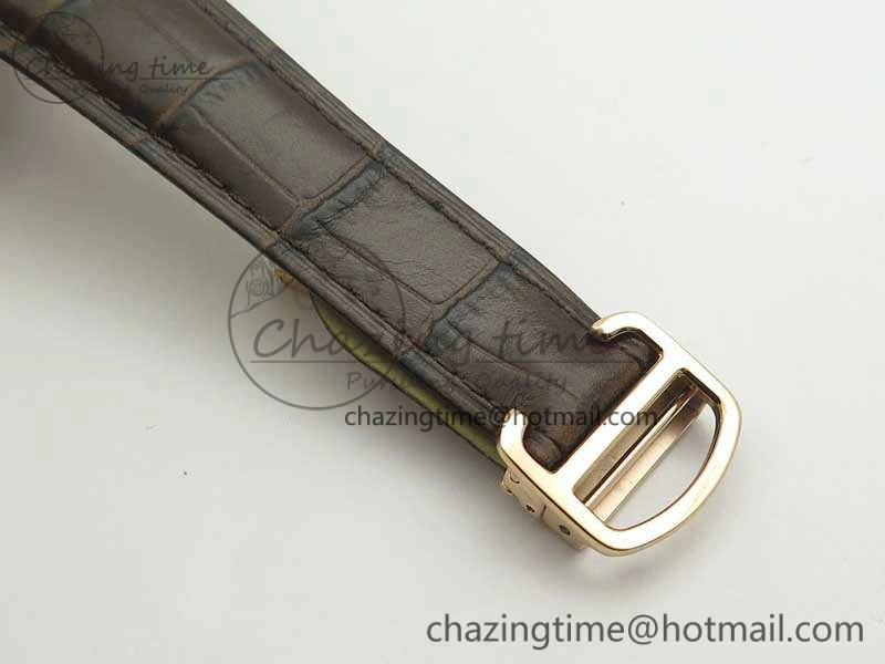 Ballon Bleu De Cartier Chrono 47mm RG ZF 1:1 Best Edition Cream White Textured Dial On Leather Strap A TechFriendly 6241