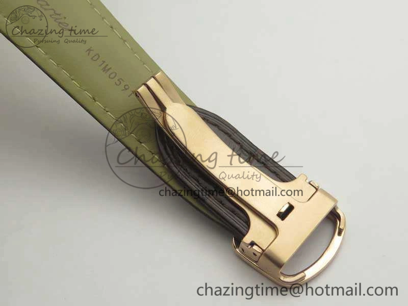 Ballon Bleu De Cartier Chrono 47mm RG ZF 1:1 Best Edition Cream White Textured Dial On Leather Strap A TechFriendly 6241