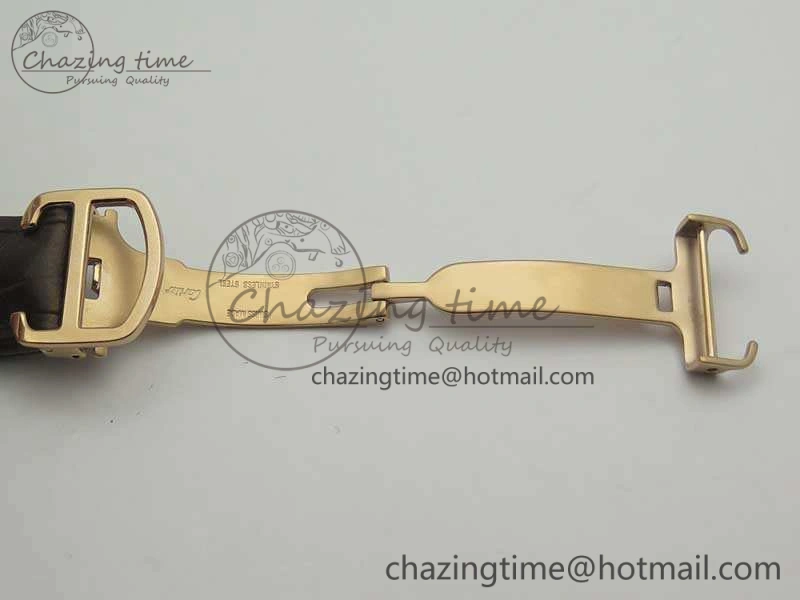 Ballon Bleu De Cartier Chrono 47mm RG ZF 1:1 Best Edition Cream White Textured Dial On Leather Strap A TechFriendly 6241