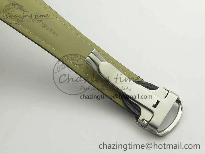Durable Ballon Bleu De Cartier Chrono 47mm SS ZF 1:1 Best Edition Cream White Textured Dial On Leather Strap A 6244