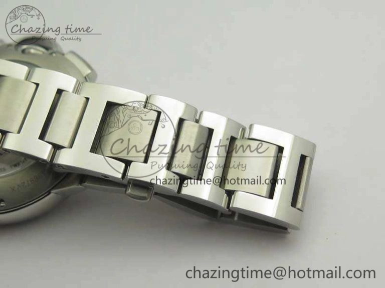Ballon Bleu De Cartier Chrono 47mm SS ZF 1:1 Best Edition Cream White Textured Dial On SS Bracelet A Original 6245