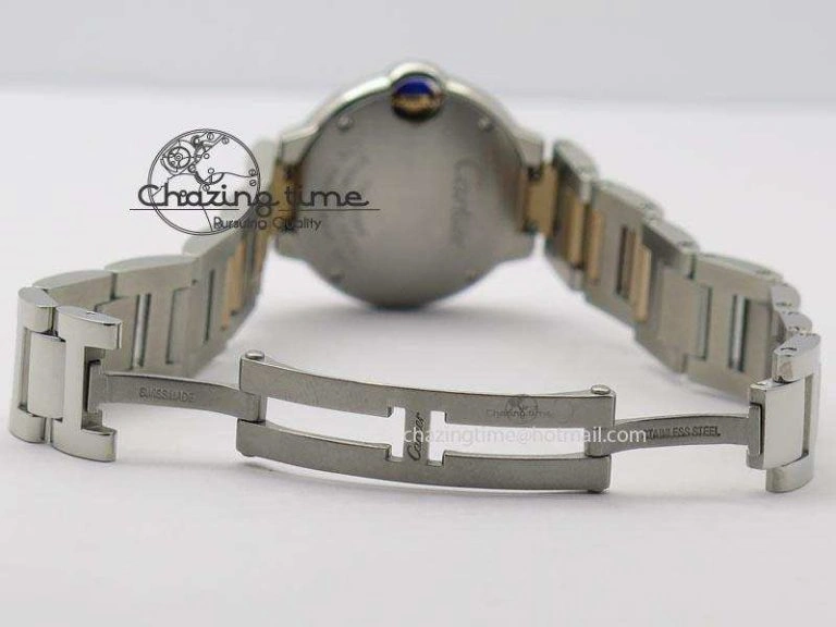 Ballon Bleu De V6 28.5mm SS RG Champagne Gold Dial On SS RG Bracelet Ronda Quartz QuickDry 10785