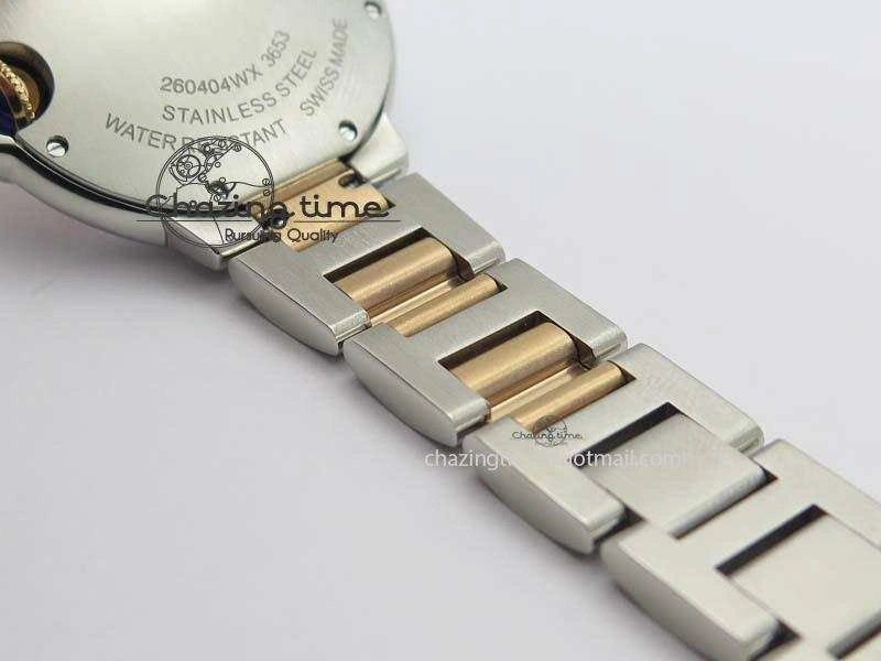 Ballon Bleu De V6 33mm SS RG Champagne Gold Dial On SS RG Bracelet Ronda Quartz GoAnywhere 6335