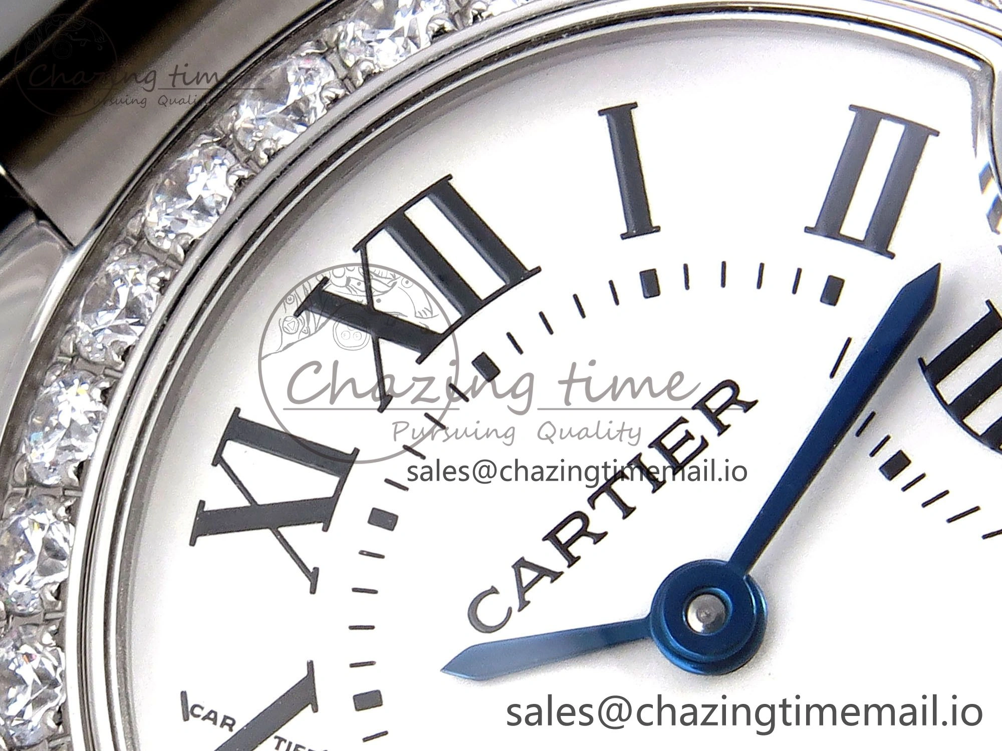 UrbanChic Ballon Bleu Ladies 28mm SS AF 1:1 Best Edition White Dial Big Diamonds Bezel on SS Bracelet Ronda Quartz 5893