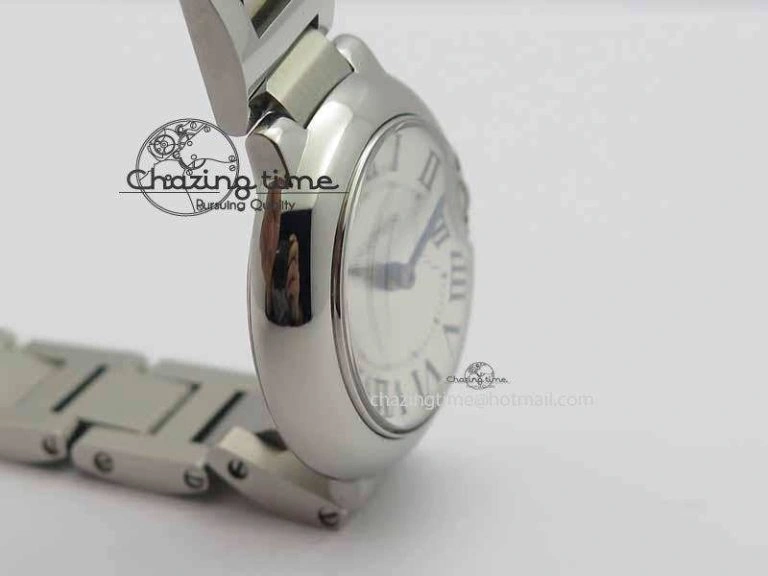 Ballon Bleu Ladies 28mm SS MK 1:1 Best Edition White Dial On SS Bracelet Ronda Quartz WaterResistant 6299