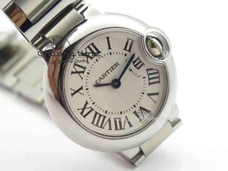 Ballon Bleu Ladies 28mm SS MK 1:1 Best Edition White Dial On SS Bracelet Ronda Quartz WaterResistant 6299