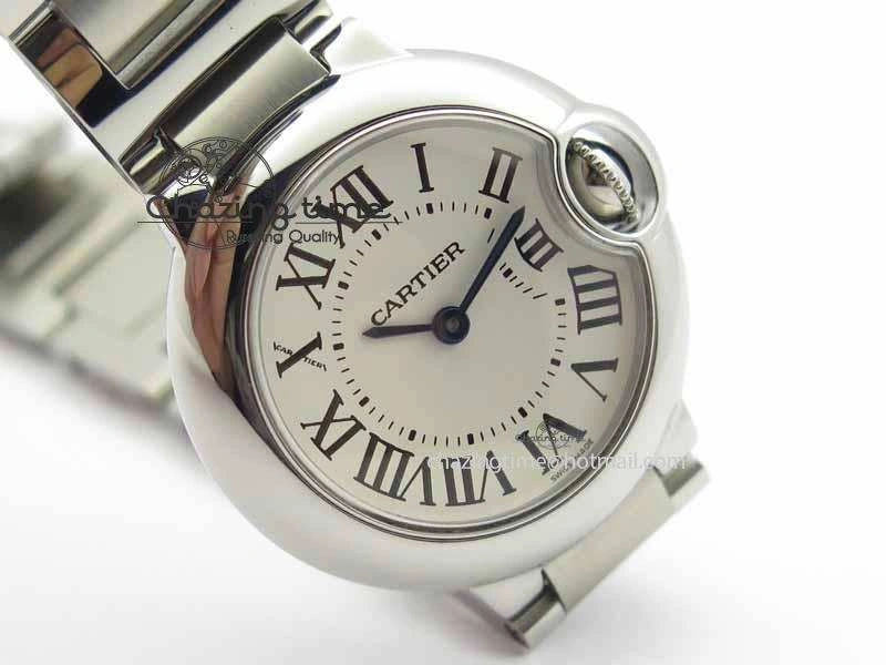 Ballon Bleu Ladies 28mm SS MK 1:1 Best Edition White Dial On SS Bracelet Ronda Quartz WaterResistant 6299