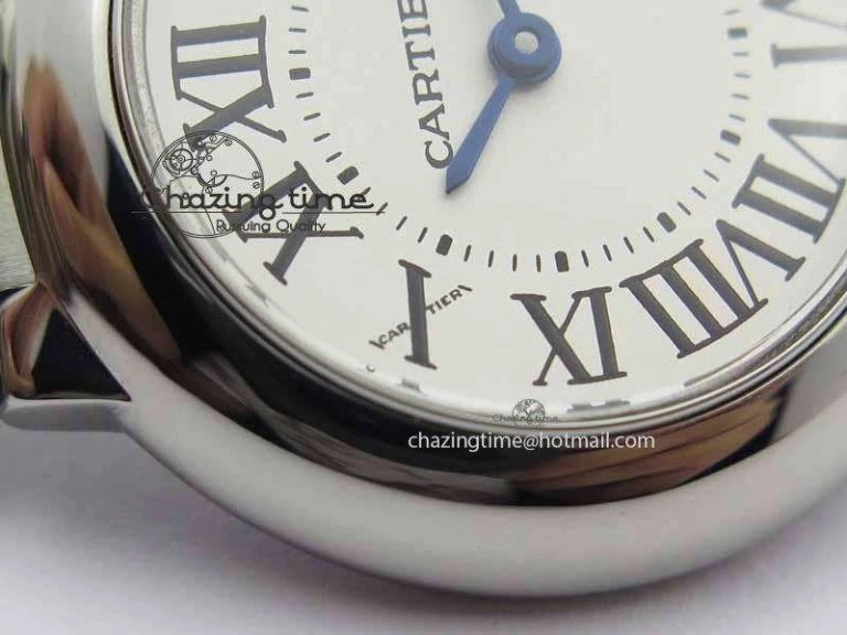 Ballon Bleu Ladies 28mm SS MK 1:1 Best Edition White Dial On SS Bracelet Ronda Quartz WaterResistant 6299