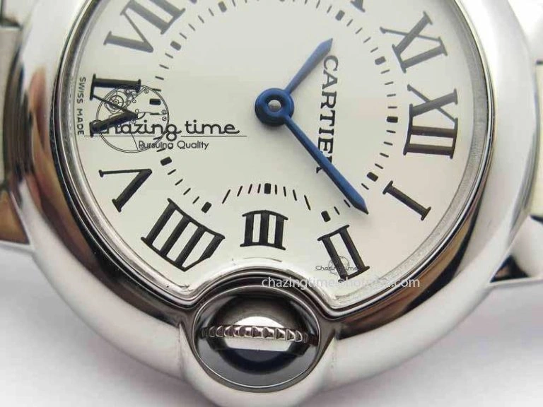 Ballon Bleu Ladies 28mm SS MK 1:1 Best Edition White Dial On SS Bracelet Ronda Quartz WaterResistant 6299