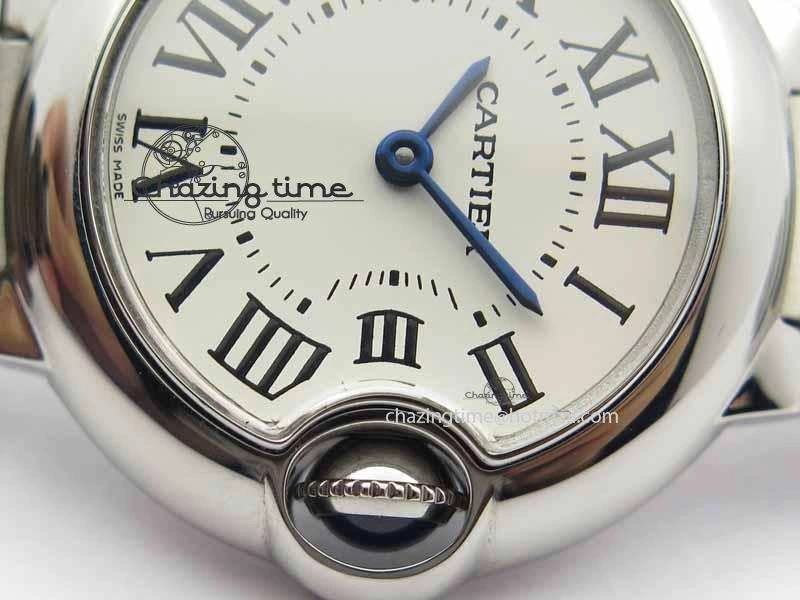Ballon Bleu Ladies 28mm SS MK 1:1 Best Edition White Dial On SS Bracelet Ronda Quartz WaterResistant 6299