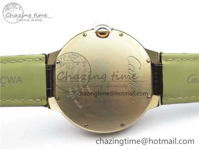 Ballon Bleu T Diamond RG Full Paved Diamonds with Roman Markers Dial on Brown Leather Strap Miyota Unique 6094