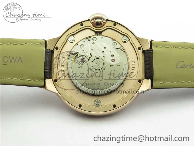 Ballon Bleu T Diamond RG Full Paved Diamonds with Roman Markers Dial on Brown Leather Strap Miyota Unique 6094