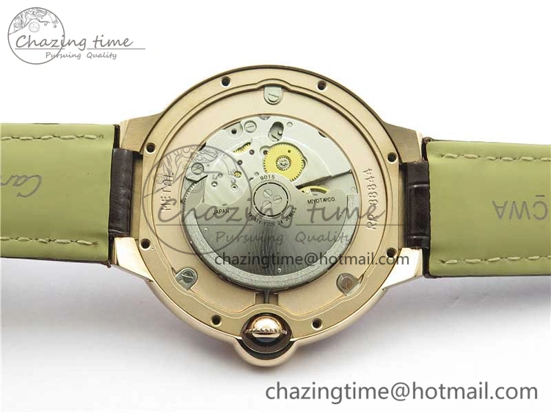 Ballon Bleu T Diamond RG Full Paved Diamonds with Roman Markers Dial on Brown Leather Strap Miyota Unique 6094