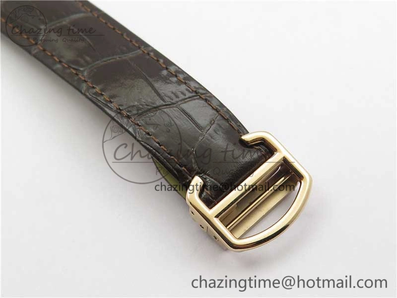 Ballon Bleu T Diamond RG Full Paved Diamonds with Roman Markers Dial on Brown Leather Strap Miyota Unique 6094