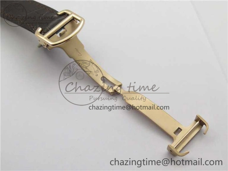 Ballon Bleu T Diamond RG Full Paved Diamonds with Roman Markers Dial on Brown Leather Strap Miyota Unique 6094