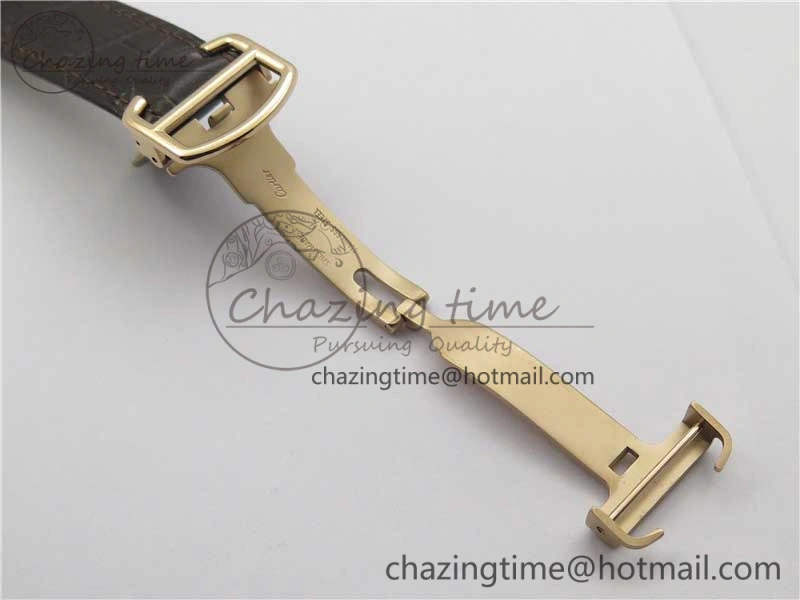 Ballon Bleu T Diamond RG Full Paved Diamonds with Roman Markers Dial on Brown Leather Strap Miyota Unique 6094