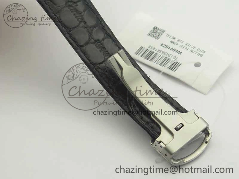 Ballon Bleu T Diamond SS Full Paved Diam Dial On Black Croco Strap Miyota 9015(Free Leather Strap) Tailored 6252