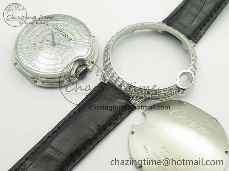 Ballon Bleu T Diamond SS Full Paved Diam Dial On Black Croco Strap Miyota 9015(Free Leather Strap) Tailored 6252