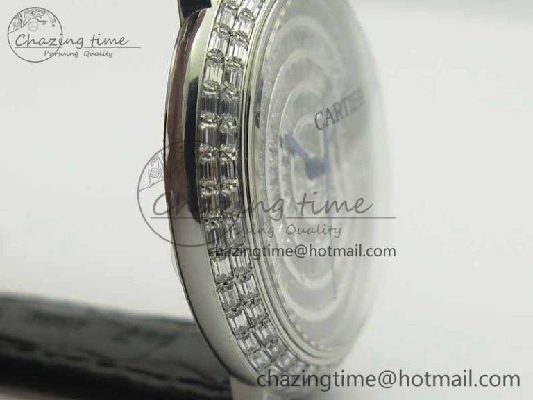 Ballon Bleu T Diamond SS Full Paved Diam Dial On Black Croco Strap Miyota 9015(Free Leather Strap) Tailored 6252
