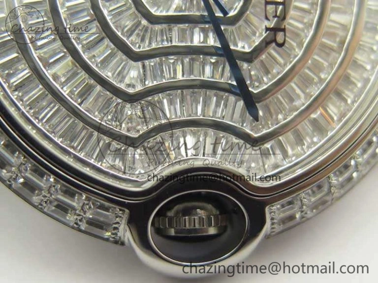 Ballon Bleu T Diamond SS Full Paved Diam Dial On Black Croco Strap Miyota 9015(Free Leather Strap) Tailored 6252