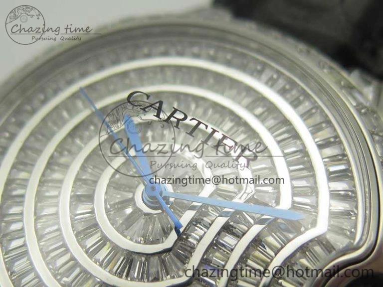 Ballon Bleu T Diamond SS Full Paved Diam Dial On Black Croco Strap Miyota 9015(Free Leather Strap) Tailored 6252