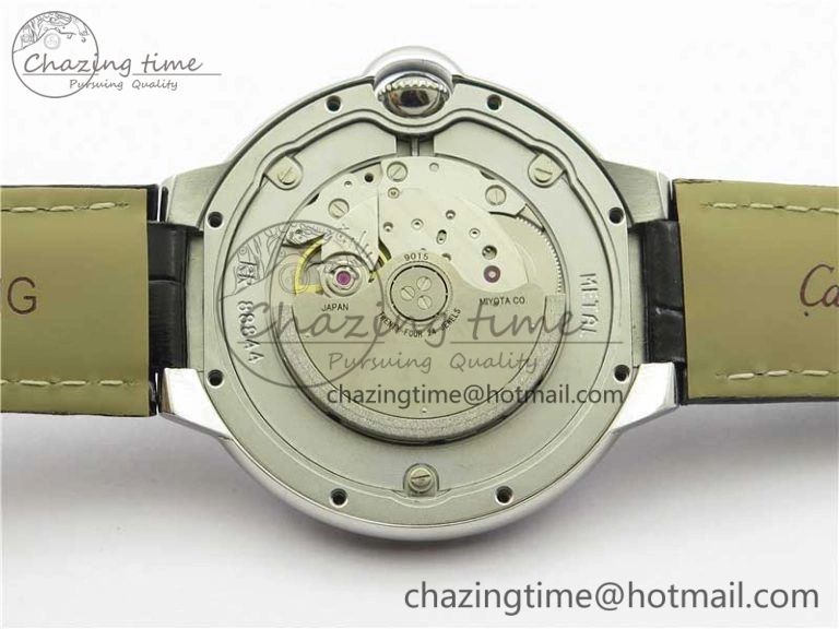 Ballon Bleu T Diamond SS Full Paved Diamonds with Roman Markers Dial on Black Leather Strap Miyota Affordable 6089