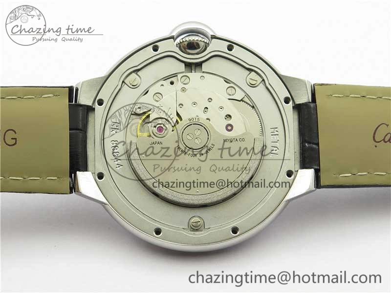 Ballon Bleu T Diamond SS Full Paved Diamonds with Roman Markers Dial on Black Leather Strap Miyota Affordable 6089
