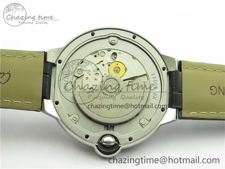 Ballon Bleu T Diamond SS Full Paved Diamonds with Roman Markers Dial on Black Leather Strap Miyota Affordable 6089