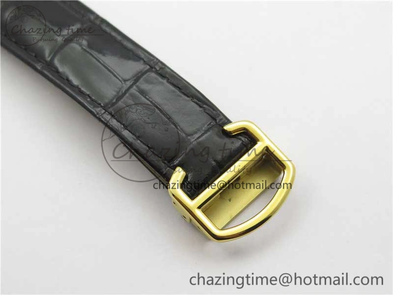 Trendy Ballon Bleu T Diamond YG Full Paved Diamonds Dial on Black Leather Strap Miyota 6091