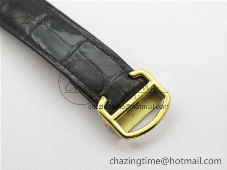 Refined Ballon Bleu T Diamond YG Full Paved Diamonds with Roman Markers Dial on Black Leather Strap Miyota 6092