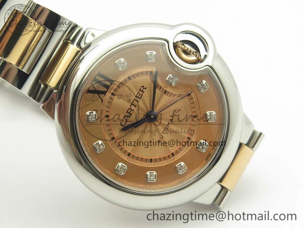 Ballon Bleu V6F 1:1 Best Edition 33mm SS RG RG Texture Dial on SS Bracelet SEIKO NH05A EyeCatching 6181