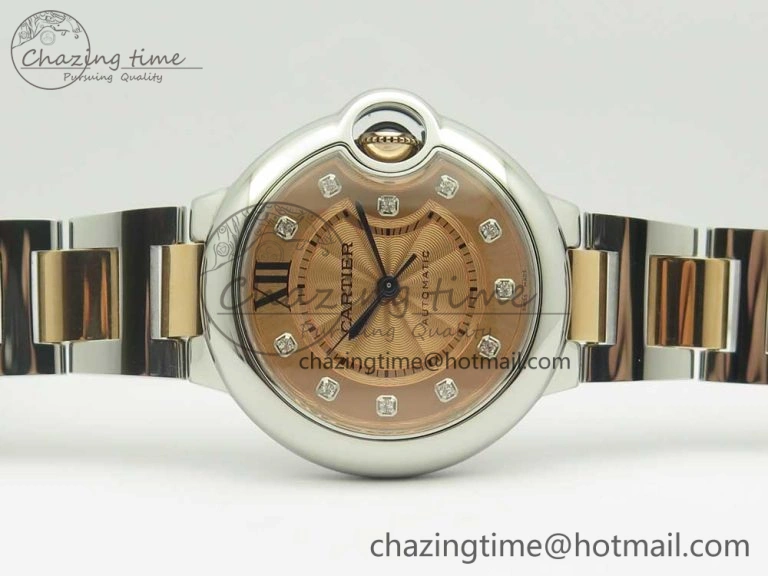 Ballon Bleu V6F 1:1 Best Edition 33mm SS RG RG Texture Dial on SS Bracelet SEIKO NH05A EyeCatching 6181