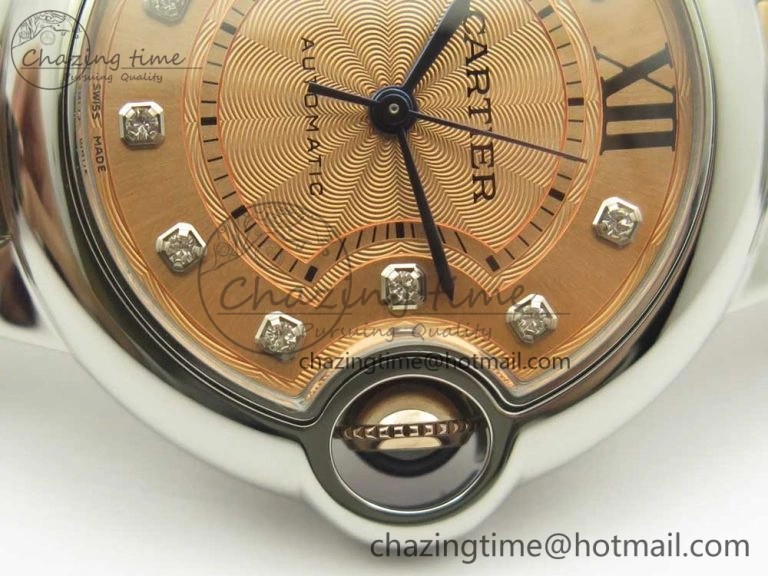 Ballon Bleu V6F 1:1 Best Edition 33mm SS RG RG Texture Dial on SS Bracelet SEIKO NH05A EyeCatching 6181